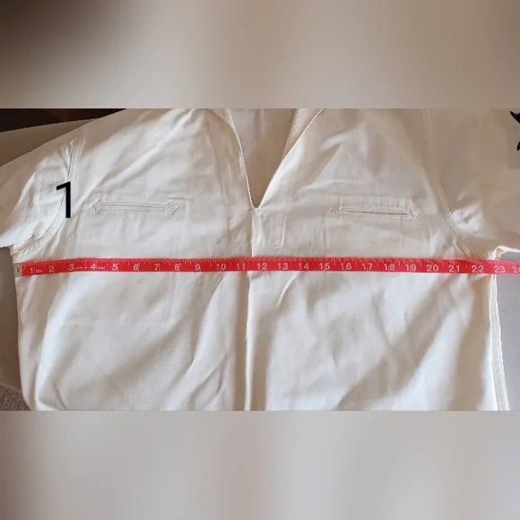 50s - 60s Vintage White 2 Navy Uniform Tops with Black Insignia. Shirts Retro - Picture 10 of 16